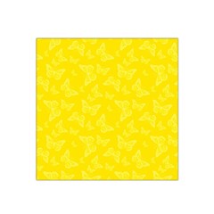 Lemon Yellow Butterfly Print Satin Bandana Scarf