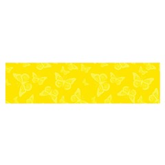 Lemon Yellow Butterfly Print Satin Scarf (oblong) by SpinnyChairDesigns