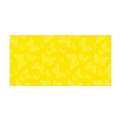 Lemon Yellow Butterfly Print Yoga Headband by SpinnyChairDesigns