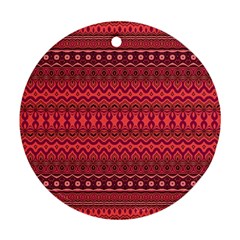 Boho Bittersweet Pink  Round Ornament (two Sides) by SpinnyChairDesigns