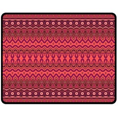 Boho Bittersweet Pink  Double Sided Fleece Blanket (medium)  by SpinnyChairDesigns