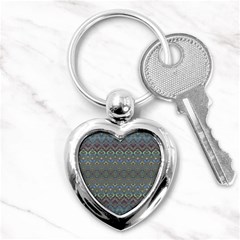 Boho Sweetheart Pattern Key Chain (heart) by SpinnyChairDesigns