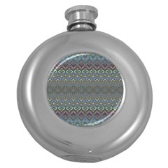 Boho Sweetheart Pattern Round Hip Flask (5 Oz) by SpinnyChairDesigns