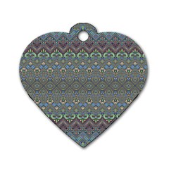 Boho Sweetheart Pattern Dog Tag Heart (one Side) by SpinnyChairDesigns