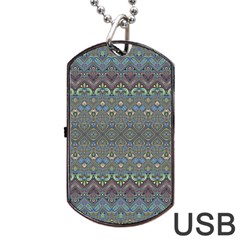 Boho Sweetheart Pattern Dog Tag Usb Flash (one Side) by SpinnyChairDesigns