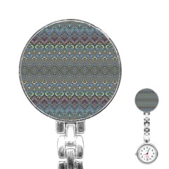 Boho Sweetheart Pattern Stainless Steel Nurses Watch by SpinnyChairDesigns