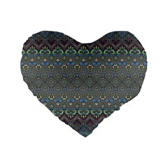 Boho Sweetheart Pattern Standard 16  Premium Flano Heart Shape Cushions by SpinnyChairDesigns