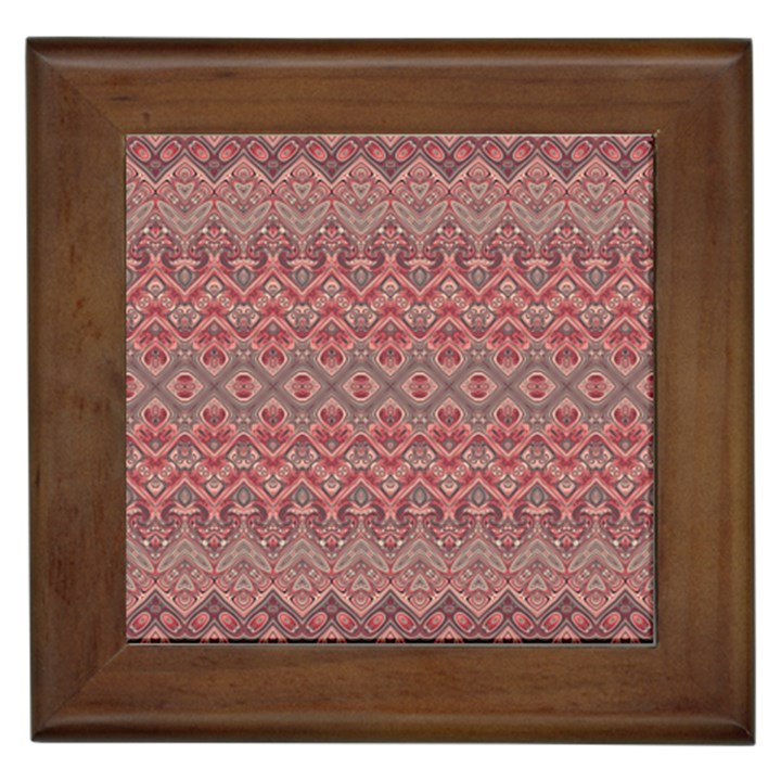 Boho Rustic Pink Framed Tile