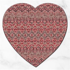 Boho Rustic Pink Jigsaw Puzzle (heart) by SpinnyChairDesigns