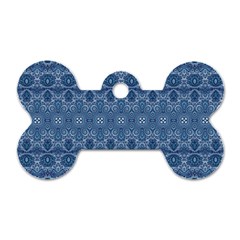 Boho Denim Blue Dog Tag Bone (two Sides) by SpinnyChairDesigns