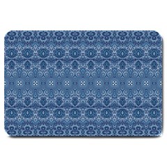 Boho Denim Blue Large Doormat  by SpinnyChairDesigns