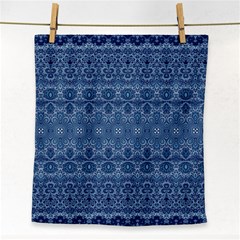 Boho Denim Blue Face Towel by SpinnyChairDesigns