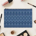 Boho Denim Blue Cosmetic Bag (Large) Front