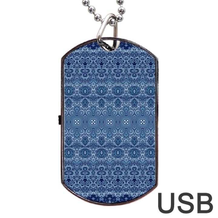 Boho Denim Blue Dog Tag USB Flash (Two Sides)