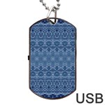 Boho Denim Blue Dog Tag USB Flash (Two Sides) Back