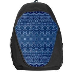 Boho Denim Blue Backpack Bag by SpinnyChairDesigns