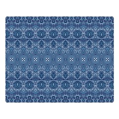 Boho Denim Blue Double Sided Flano Blanket (large)  by SpinnyChairDesigns