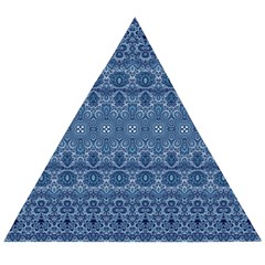 Boho Denim Blue Wooden Puzzle Triangle by SpinnyChairDesigns