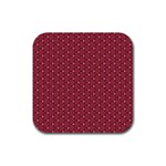 Boho Wine Floral Print Rubber Coaster (Square)  Front