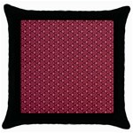 Boho Wine Floral Print Throw Pillow Case (Black) Front