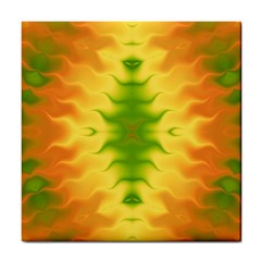 Lemon Lime Tie Dye Tile Coaster by SpinnyChairDesigns