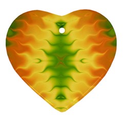 Lemon Lime Tie Dye Heart Ornament (two Sides) by SpinnyChairDesigns