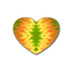 Lemon Lime Tie Dye Heart Coaster (4 Pack)  by SpinnyChairDesigns