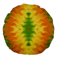 Lemon Lime Tie Dye Large 18  Premium Flano Round Cushions by SpinnyChairDesigns