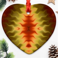 Red Gold Tie Dye Ornament (heart) by SpinnyChairDesigns