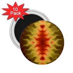 Red Gold Tie Dye 2 25  Magnets (10 Pack)  by SpinnyChairDesigns