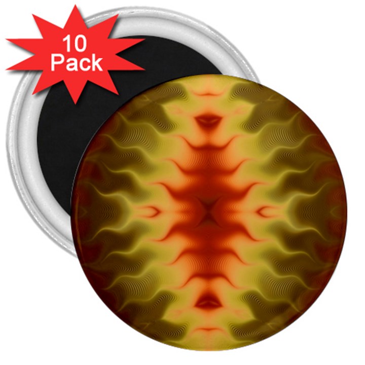 Red Gold Tie Dye 3  Magnets (10 pack) 