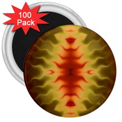 Red Gold Tie Dye 3  Magnets (100 Pack) by SpinnyChairDesigns