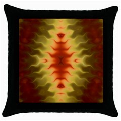 Red Gold Tie Dye Throw Pillow Case (black) by SpinnyChairDesigns