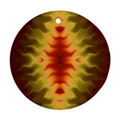 Red Gold Tie Dye Round Ornament (two Sides) by SpinnyChairDesigns