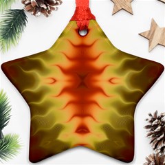 Red Gold Tie Dye Star Ornament (two Sides) by SpinnyChairDesigns