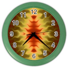 Red Gold Tie Dye Color Wall Clock by SpinnyChairDesigns