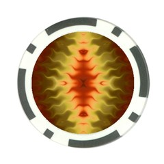 Red Gold Tie Dye Poker Chip Card Guard by SpinnyChairDesigns