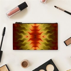 Red Gold Tie Dye Cosmetic Bag (small) by SpinnyChairDesigns