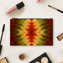 Red Gold Tie Dye Cosmetic Bag (medium) by SpinnyChairDesigns