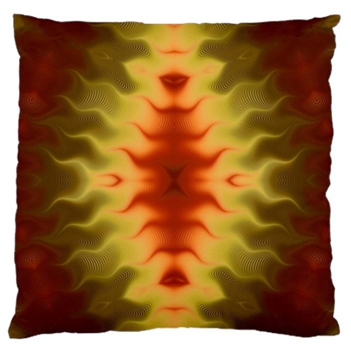 Red Gold Tie Dye Large Flano Cushion Case (One Side)