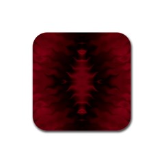 Black Red Tie Dye Pattern Rubber Square Coaster (4 Pack)  by SpinnyChairDesigns