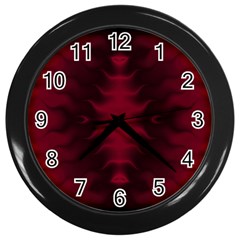 Black Red Tie Dye Pattern Wall Clock (black) by SpinnyChairDesigns