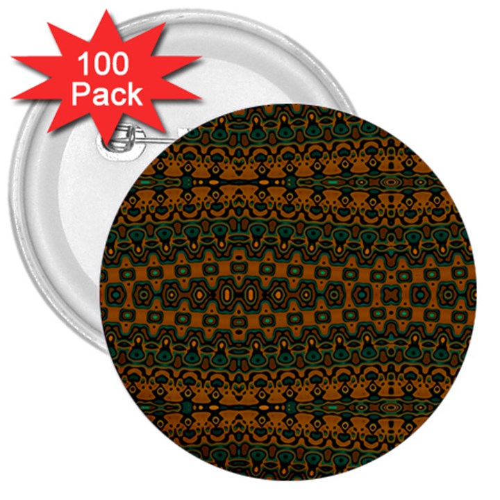 Boho Rustic Green 3  Buttons (100 pack) 