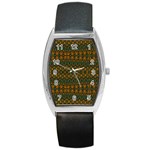 Boho Rustic Green Barrel Style Metal Watch Front