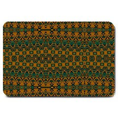 Boho Rustic Green Large Doormat  by SpinnyChairDesigns