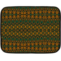 Boho Rustic Green Double Sided Fleece Blanket (mini)  by SpinnyChairDesigns