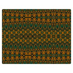 Boho Rustic Green Double Sided Flano Blanket (medium)  by SpinnyChairDesigns