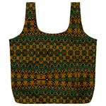 Boho Rustic Green Full Print Recycle Bag (XXL) Front