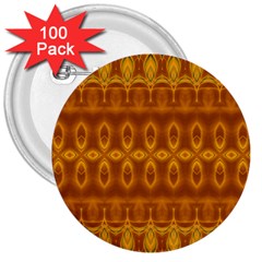 Boho Honey Gold 3  Buttons (100 Pack)  by SpinnyChairDesigns