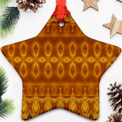 Boho Honey Gold Star Ornament (two Sides) by SpinnyChairDesigns